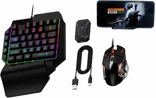 Decasa Gaming Keyboard Mouse Convertor For Smartphone 4 in 1 Mobile Game Combo Set Bluetooth Handheld Gaming Keyboard Compatible with Desktop, Laptop, Mac Bluetooth Gaming Keyboard Mouse Convertor For Smartphone 4 in 1 Mobile Game