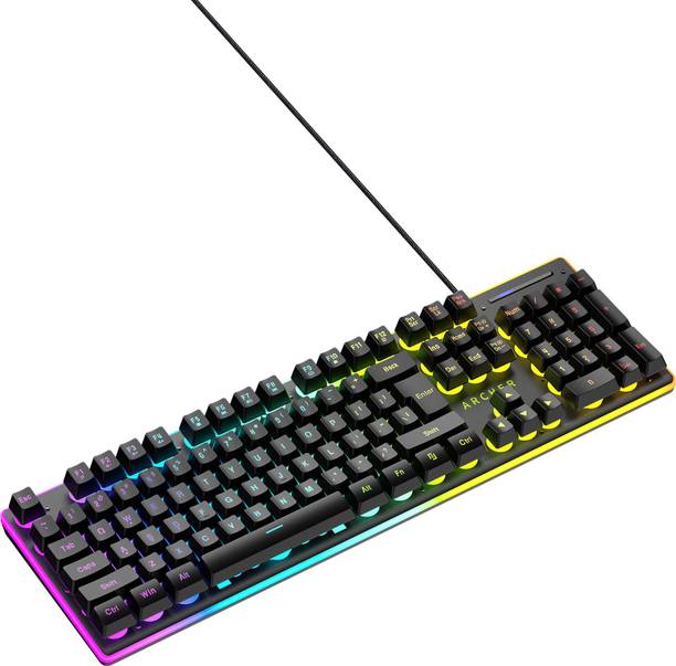 Archer Tech Lab ATL-K-LSBRZW0 Wired USB Standard Gaming Keyboard Compatible with Desktop, Laptop, Mac Easy to Use,Plug and Play,Quick, Comfy Durable body