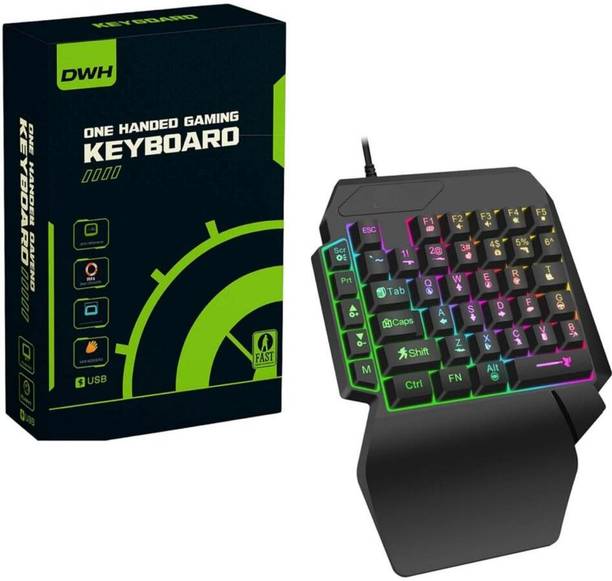 Playtastic F6 RGB One Handed Mechanical Bluetooth Standard Gaming Keyboard Compatible with Desktop, Laptop, Mac
