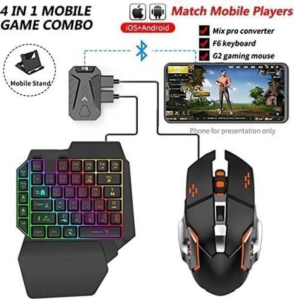 MIXPRO Bluetooth Gaming Keyboard Mouse Convertor For Smartphone 4 in 1 Mobile Game Bluetooth Handheld Gaming Keyboard