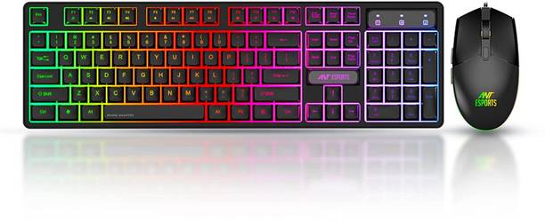 Ant Esports KM1600, Wired Backlit Rainbow LED Keyboard & 3200 DPI Gaming Mouse for PC/Laptop Wired USB Standard Gaming Keyboard Compatible with Desktop, Laptop, Mac KM1600, Wired Backlit Rainbow LED Keyboard & 3200 DPI Gaming Mouse for PC/Laptop
