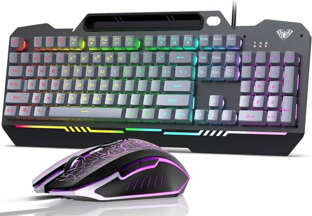 Aula T102 Membrane Gaming Keyboard and Mouse Combo | Wired USB Standard Gaming Keyboard Compatible with Desktop, Laptop, Mac