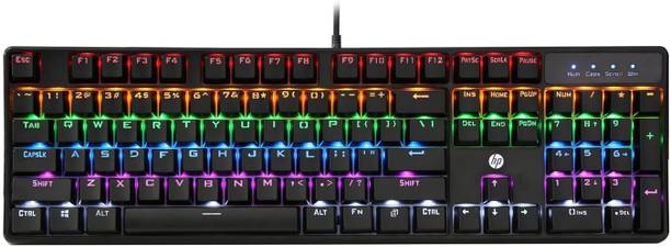 HP GK320 Wired Full Size RGB Backlight Mechanical Gaming Keyboard Wired USB Standard Gaming Keyboard Compatible with Desktop, Laptop