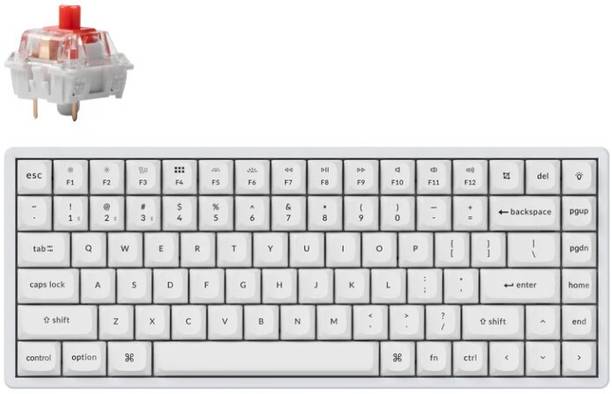 Keychron K2 P RGB ALUM/ red switch (Hot swappable)-WHITE Wireless Standard Gaming Keyboard Compatible with Desktop, Laptop, Mac