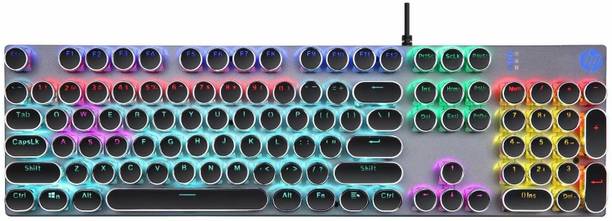 HP GK400Y Mechanical Wired USB Standard Gaming Keyboard Compatible with Desktop, Laptop, Mac Easy to Use,Plug and Play,Quick, Comfy Durable body