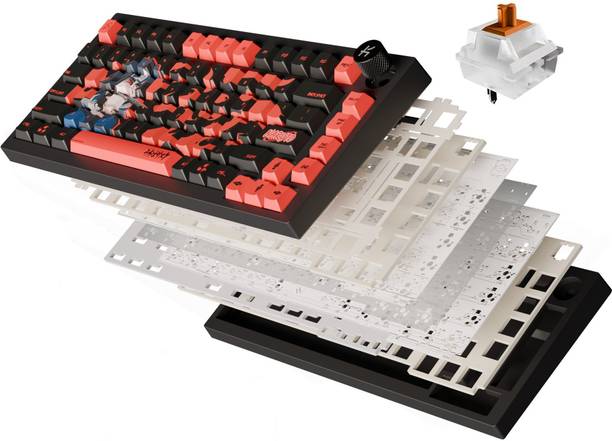 Kreo X Naruto Swarm 75% Wireless Mechanical Keyboard with GTMX Orange Switches RGB Bluetooth Tenkeyless Gaming Keyboard Compatible with Desktop