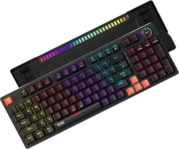 Acer Nitro G Wired Mechanical Gaming Keyboard | 98% Layout with Multifunction Knob Wired USB Standard Gaming Keyboard Compatible with Desktop, Laptop