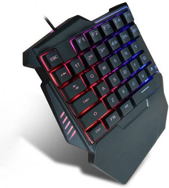 microware G7 mini one-hand gaming keyboard for cellphone game Keyboard Wired USB Handheld Gaming Keyboard Compatible with Desktop, Laptop, Mac G7 RGB One Hand Gaming Keyboard Wired Gaming Keypad With LED Backlight 35 Keys