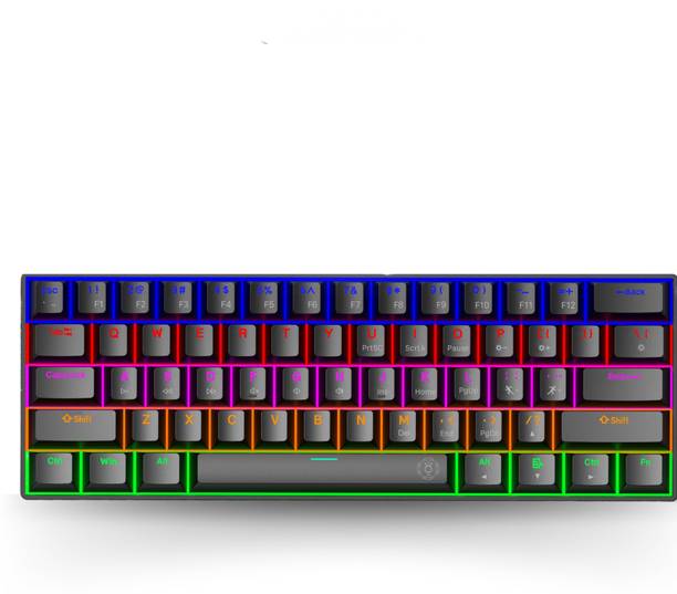 Dr luxur Dark Fire Red Switches Wired USB Tenkeyless Gaming Keyboard Compatible with Desktop, Laptop, Mac