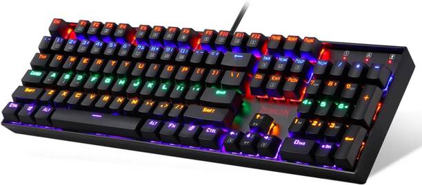 Redragon (Open Box) K551 Rainbow Mechanical (Red Switches) Wired USB Standard Gaming Keyboard Compatible with Desktop, Laptop, Tablet