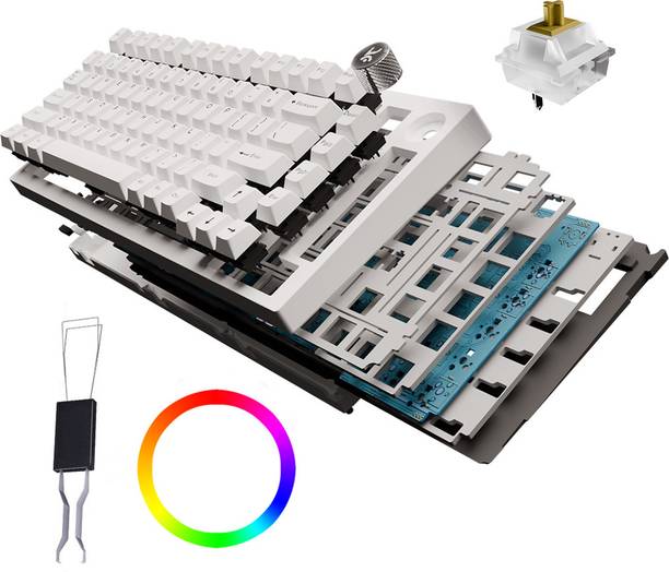 Kreo Swarm Wireless Mechanical Gaming Keyboard, 5-Pin Hot Swap PCB and RGB Backlight Wireless Tenkeyless Gaming Keyboard Compatible with Desktop, Laptop, Mac , with gaming mode ,stand support,Wireless Mechanical Gaming Keyboard