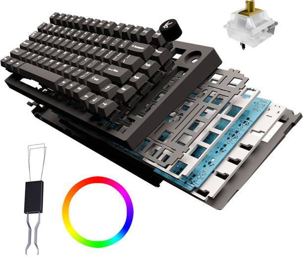 Kreo Swarm Wireless Mechanical Gaming Keyboard, 5-Pin Hot Swap PCB and RGB Backlight Wireless Tenkeyless Gaming Keyboard Compatible with Desktop, Laptop, Mac , with gaming mode ,stand support