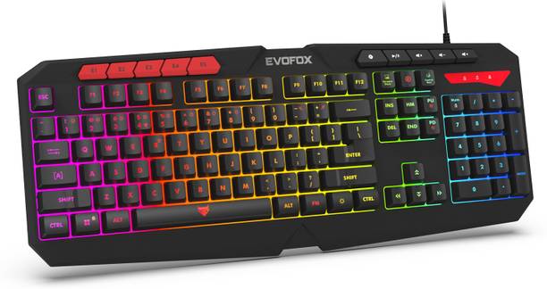 EVOFOX Deathray V2 Pro Programmable RGB Silent Membrane Wired USB Standard Gaming Keyboard Compatible with Desktop, Laptop, Mac