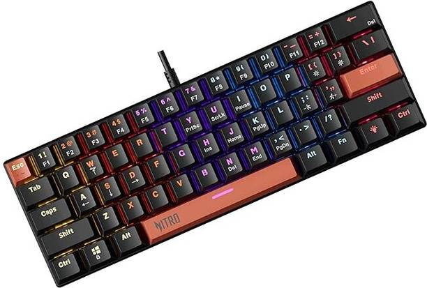 Acer Nitro X Wired Mechanical Gaming Keyboard | 61 Keys Wired USB Standard Gaming Keyboard Compatible with Laptop, Desktop