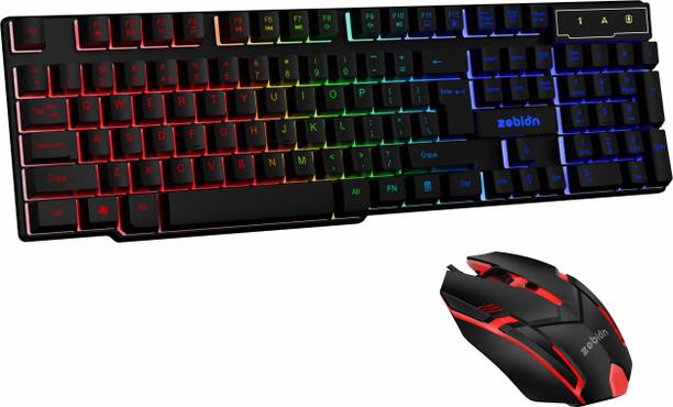 zebion Sensei Gaming Keyboard Mouse Combo Wired USB Standard Gaming Keyboard Compatible with Desktop, Laptop, Mac multimedia_keys