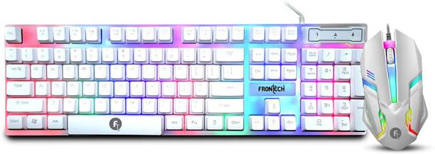 Frontech KB-0040PW Wired USB Standard Gaming Keyboard Compatible with Desktop, iPad, Laptop, Mac, Tablet