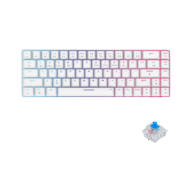 Portronics POR 1880 Bluetooth, Wireless Standard Gaming Keyboard Compatible with Desktop, Laptop, Mac Hydra 10/5.0 + 2.4 GHz, RGB, Type C Charging,Mechanical Bluetooth,