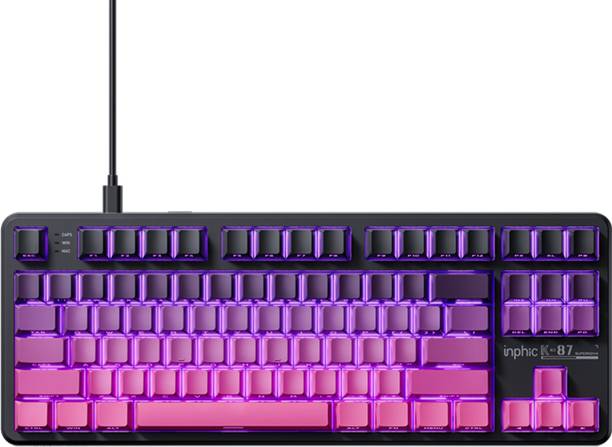 INPHIC K87 8000 mAh Bluetooth, Wireless, Wired USB Standard Gaming Keyboard Compatible with Desktop, iPad, Laptop, Mac, Tablet