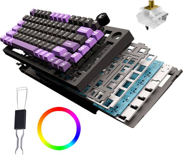 Kreo Swarm Wireless Mechanical Gaming Keyboard, 5-Pin Hot Swap PCB and RGB Backlight Wireless Tenkeyless Gaming Keyboard Compatible with Desktop, Laptop, Mac with gaming mode ,stand support,Wireless Mechanical Gaming Keyboard