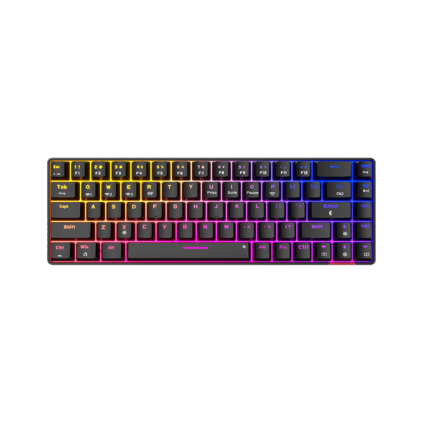 Portronics Hydra 10, Bluetooth + 2.4 GHz, Rechargeable, Mechanical Red Switches, RGB Light Bluetooth, Wireless Standard Gaming Keyboard Compatible with Desktop, Laptop, Mac Hydra 10/5.0 + 2.4 GHz, RGB, Type C Charging,Mechanical Bluetooth,