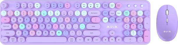 Aula AC306 Wireless Standard Laptop Keyboard Compatible with Desktop, Laptop, Mac Full Size, with round keys