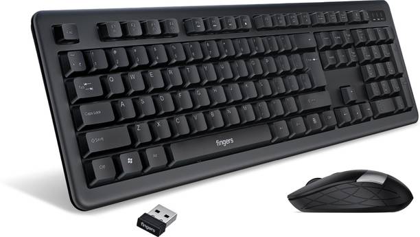 FINGERS Duo-Recharge Combo With Mouse Wireless Standard Desktop Keyboard Compati