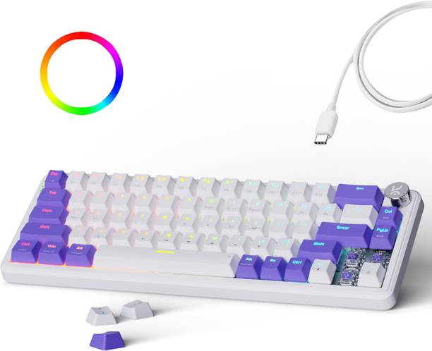 Kreo Hive 65% Compact Mechanical Gaming Keyboard Wired, Rgb & Multi OS Customizable Wired USB Laptop-size Gaming Keyboard Compatible with Desktop, Laptop