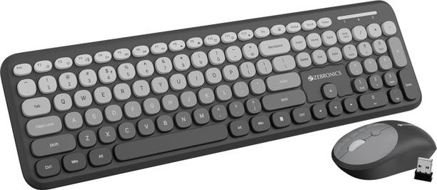 ZEBRONICS Zeb-Companion 302 (Dark Grey) Wireless Standard Desktop Keyboard Compatible with Desktop, iPad, Laptop, Mac, Tablet
