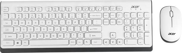Acer ZC.A01SI.OWD Wireless Standard Multi-device Keyboard Compatible with Desktop, Laptop, Mac Multimedia keys,Compatible with Mac & Windows, with Rupee key,Mouse and