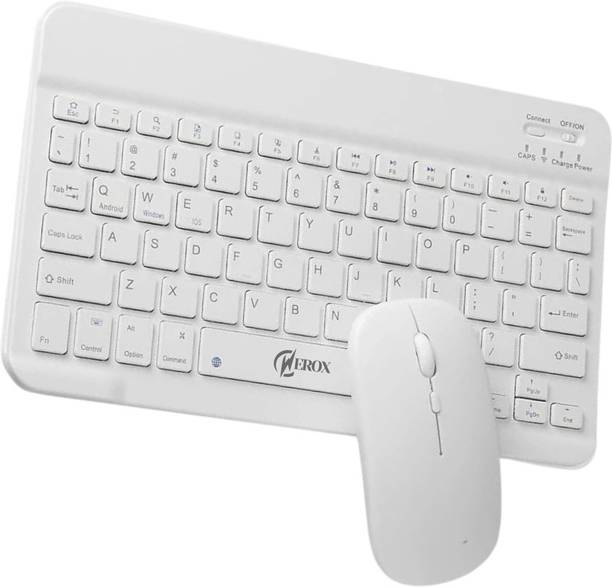 WEROX WX01 Bluetooth Keyboard and Mouse Combo Rechargeable Portable Wireless, Bluetooth Handheld Laptop Keyboard Compatible with Desktop, iPad, Laptop, Tablet
