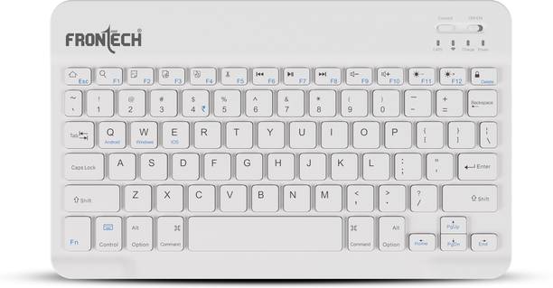 Frontech Wireless Mini Keyboard - 78 Keys, BT Connectivity, Rechargeable, Ultra Slim Wireless Standard Laptop Keyboard Compatible with Laptop