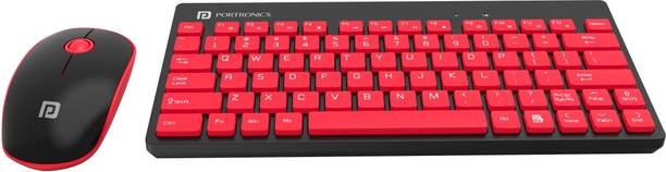 Portronics POR-372 Key2 Combo Wireless Keyboard and Mouse Set, with 2.4 GHz USB Receiver Wireless Laptop-size Laptop Keyboard Compatible with Desktop, Laptop, Mac Silent Keystrokes, 1200 DPI Optical Tracking, Multimedia Keys for PC