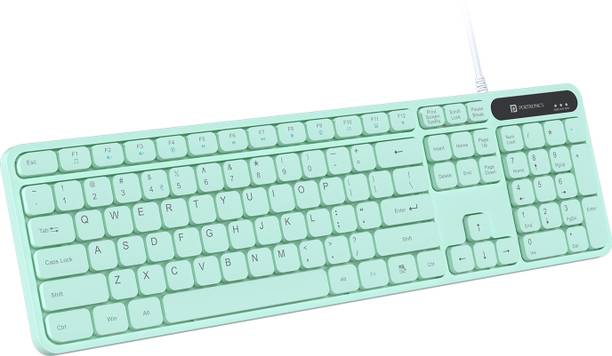 Portronics Ki-Pad 3 USB Wired Keyboard, Noise-free Typing, Large Keys, Function Hotkeys Wired USB Handheld Laptop Keyboard Compatible with Desktop, Laptop, Mac stand support,multimedia_keys,Ki-Pad 3 USB Wired Keyboard, Noise-free Typing, Large Keys, Function Hotkeys