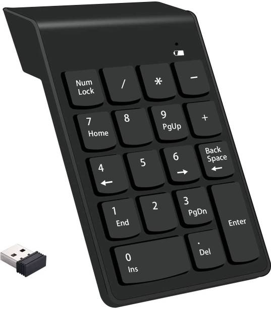 FlexiKeys Slim Mini Number Pad Keyboard, 18 Keys for Travel & Business Wireless Handheld Laptop Keyboard Compatible with Desktop, Laptop, Mac