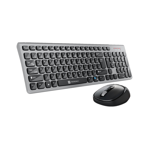 Portronics Key7 Combo Keyboard Mouse Combo Set with 2.4Ghz, 1600 DPI Wireless Standard Laptop Keyboard Compatible with Desktop, Laptop, Mac