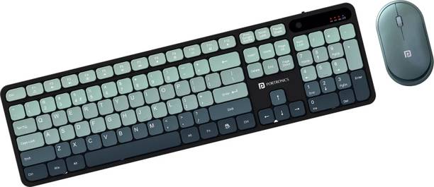 Portronics Key11 Combo Wireless Keyboard and Mouse, Rechargeable Type-C, Gradient Keys Wireless Handheld Laptop Keyboard Compatible with Desktop, Laptop, Mac