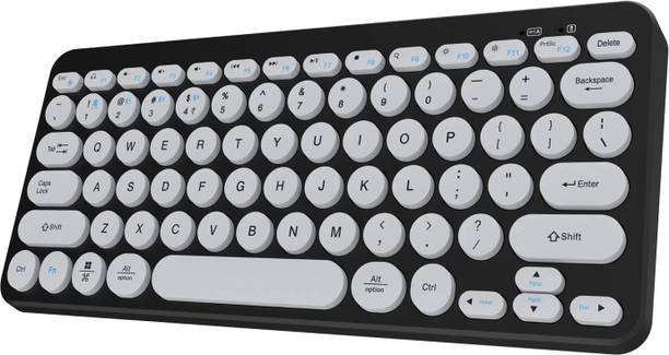 AMKETTE Optimus 4 in 1 Compact Bluetooth, Wireless Handheld Laptop Keyboard Compatible with Desktop, Laptop, Tablet, iPad, Mac multimedia_keys,Optimus BT Keyboard