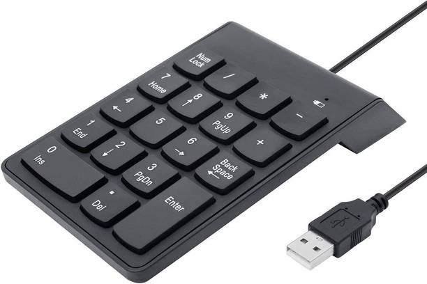 coolcold Wired Number Keyboard Slim Mini Numeric keyboard pad 18 Keys for Laptop Notebook Desktop Wired USB Handheld Laptop Keyboard Compatible with Desktop, Laptop, Mac