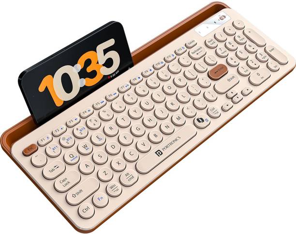 Portronics Bubble 3.0 Wireless Bluetooth Rechargeable Keyboard,Dual Height Adjustment Bluetooth, Wireless Standard Laptop Keyboard Compatible with Laptop, Desktop