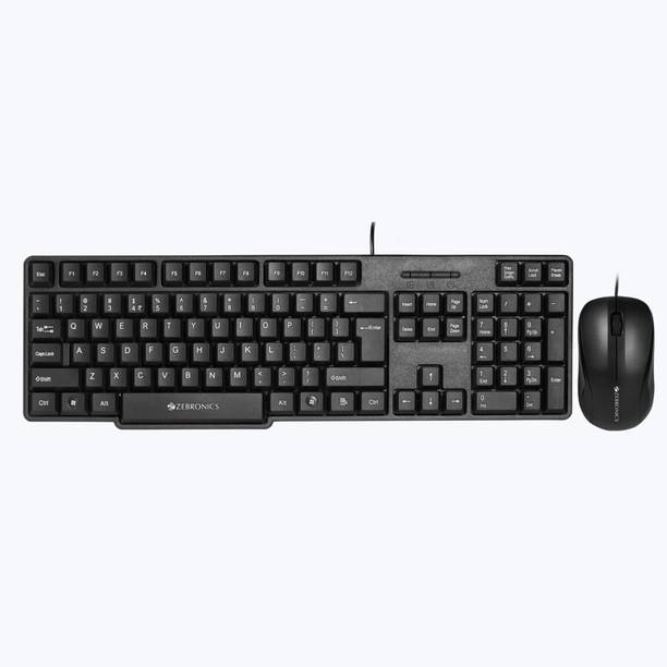 ZEBRONICS Judwaa 850 Keyboard and Mouse Combo Wired USB Standard Laptop Keyboard Compatible with Desktop, Laptop, Mac, Tablet, iPad