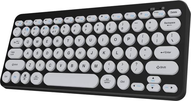 AMKETTE Optimus 4 in 1 Compact Bluetooth, Wireless Handheld Laptop Keyboard Compatible with Desktop, Laptop, Tablet, iPad, Mac multimedia_keys,Optimus BT Keyboard