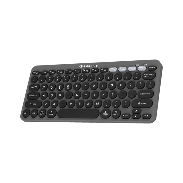 AMKETTE Optimus 4 in 1 Compact Bluetooth, Wireless Handheld Laptop Keyboard Compatible with Desktop, Laptop, Tablet, iPad, Mac multimedia_keys,Optimus BT Keyboard