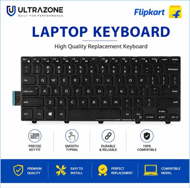 ULTRAZONE Keyboard for DELL Inspiron 5442, 3458, 3441, 3467, 5468, 3462, 3468, 3476_48 Internal Standard Laptop Keyboard Compatible with Desktop, Laptop, Mac