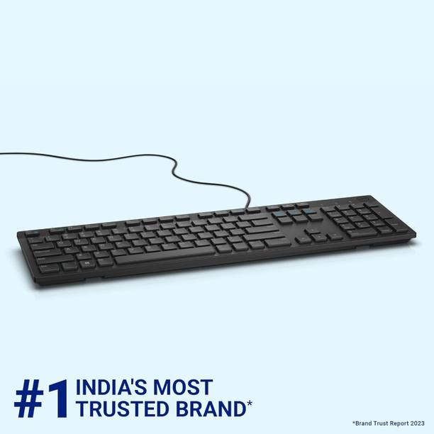 DELL KB216 Wired Multimedia keyboard - Full-Size Layout Wired USB Standard Laptop Keyboard Compatible with Desktop, Laptop