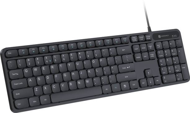 Portronics Ki-Pad 3 USB Wired Keyboard, Noise-free Typing, Large Keys, Function Hotkeys Wired USB Handheld Laptop Keyboard Compatible with Desktop, Laptop, Mac N/A,stand support,multimedia_keys