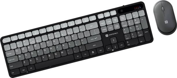 Portronics Key11 Combo Wireless Keyboard and Mouse, Rechargeable Type-C, Gradient Keys Wireless Handheld Laptop Keyboard Compatible with Desktop, Laptop, Mac