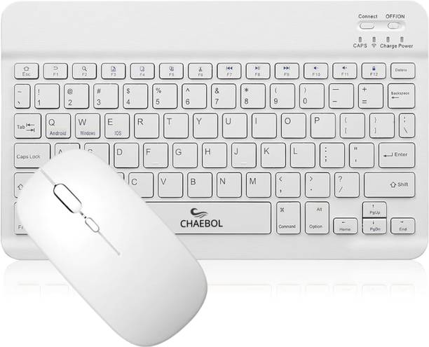 Chaebol Portable Wireless BT Mini Keyboard & Mouse Combo Bluetooth, Wireless Laptop-size Laptop Keyboard Compatible with Tablet, Desktop, iPad, Laptop