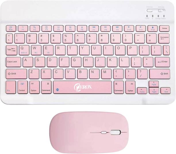 WEROX Y010 Bluetooth Keyboard, Wireless Keyboard Mouse Set Wireless, Bluetooth Handheld Laptop Keyboard Compatible with Desktop, iPad, Laptop, Tablet