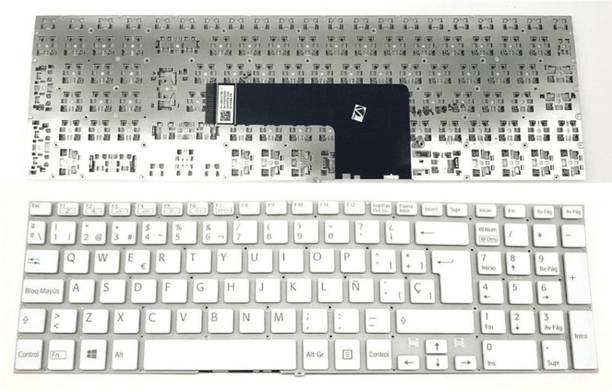 TecSone Keyboard for Vaio SVF15, SVF152, SVF153 Series Laptops White Wireless Standard Laptop Keyboard Compatible with Desktop, Laptop, Mac