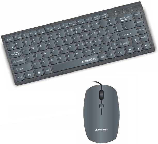 PRODOT Laptop Keypad Size 217m Mini Wired Keyboard and Mouse Wired USB Standard Laptop Keyboard Compatible with Desktop, Laptop, Mac